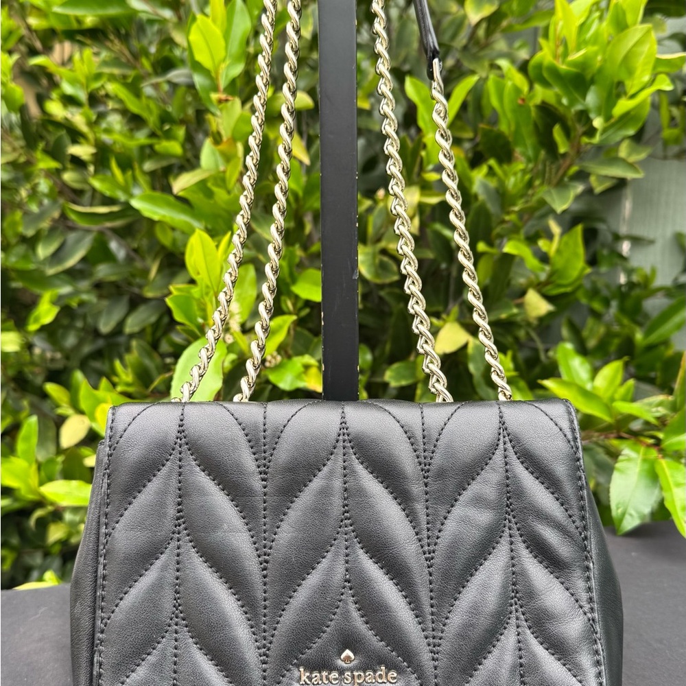 Kate Spade Black Quilted Leather Crossbody Chain Bag